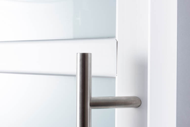 Buitendeur 3 delen PVC mat glas wit 980x2180mm rechtstrekkend