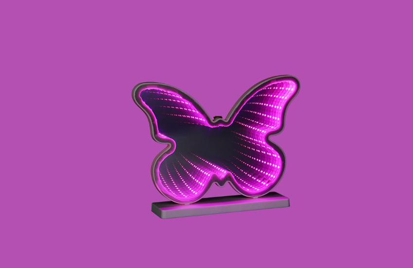 Applique murale papillon - blanc - LED - 1x2,5W - 3000K - interrupteur à câble - USB