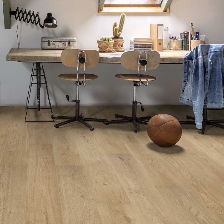Sol vinyle Floorify Cider planche 4,5mm beige 152,4x22,5cm