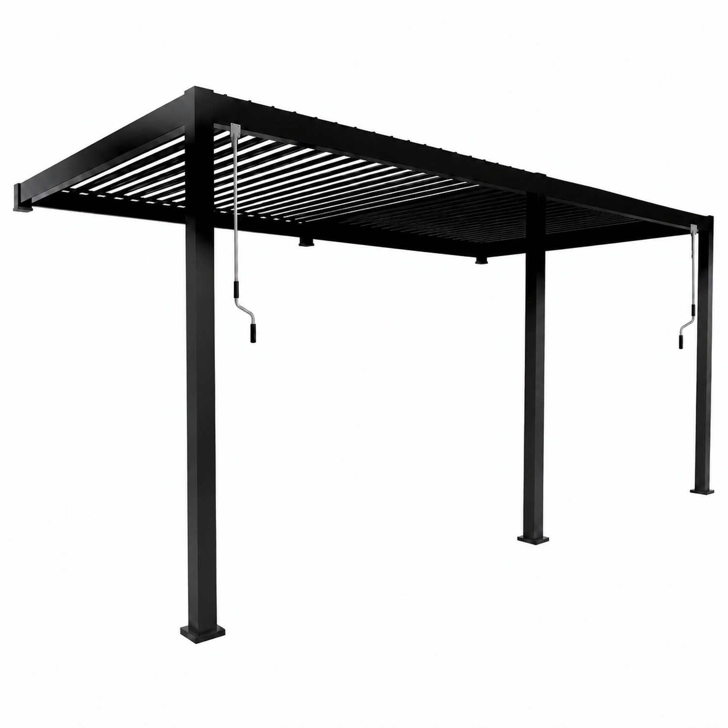 Pergola murale Solimar aluminium anthracite L530xP300xH250cm manuelle