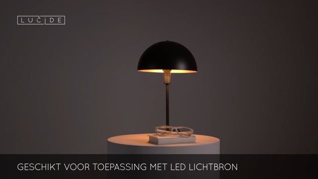 Tafellamp - Ø 25 cm - 1xE14 - Zwart