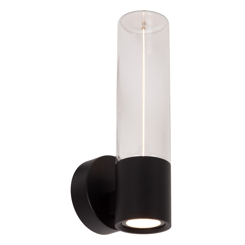 Lucide Essential Filani - Applique murale intérieur/extérieur - LED - 1x8W - 2700K - IP54 - Noir