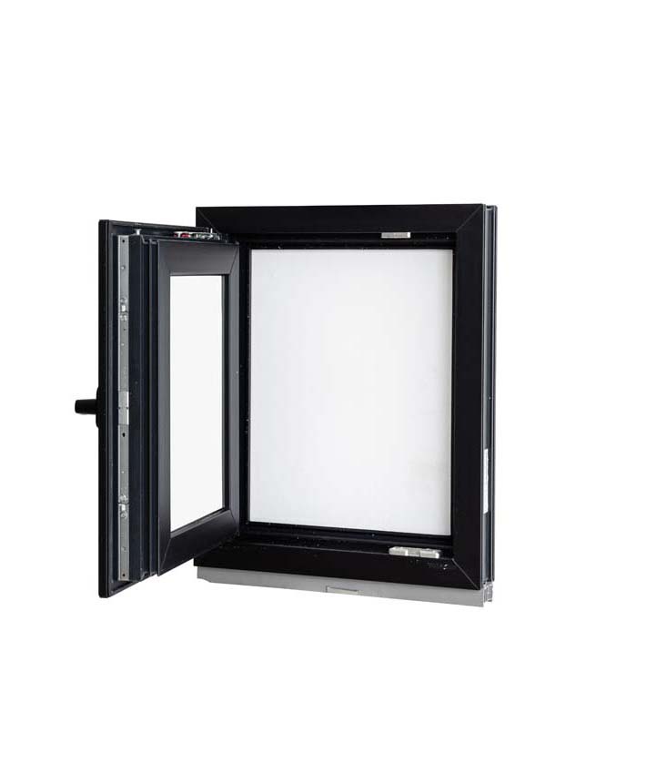 1-VAN Châssis oscillo-battant pvc Elegant noir/noir B500xH600 mm G 1-VAN Châssis oscillo-battant pvc Elegant noir/noir B500xH600 mm G