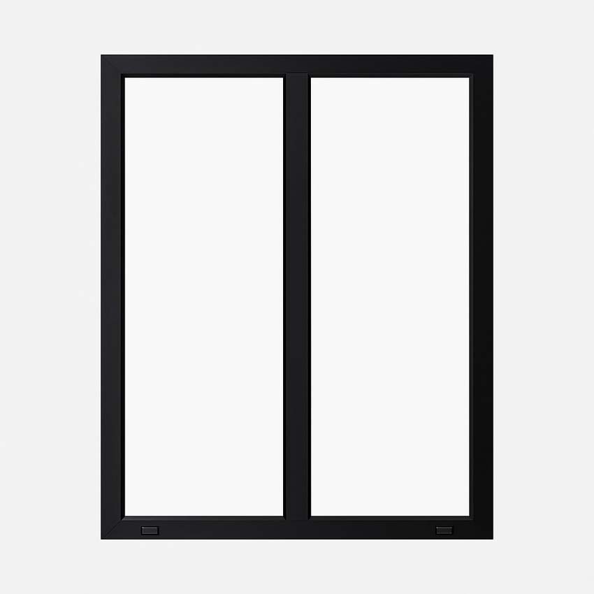 Châssis fixe+imposte G atérale pvc Deceuninck Elegant Inf. noir/blanc