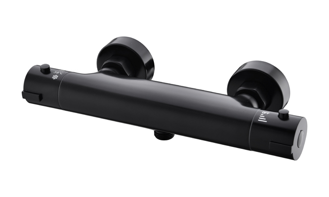 Douchekraan Hanna thermostatisch met cooltouch mat zwart