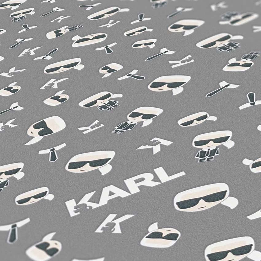 Vinyle sur papier peint intissé Lagerfeld gris 0,53x10m