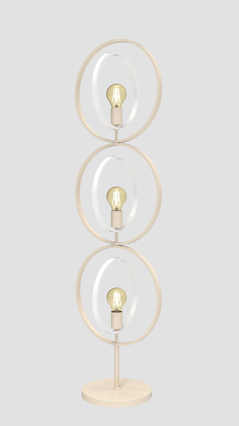 Vloerlamp - zand/wit - 3xE27 - 3x40W