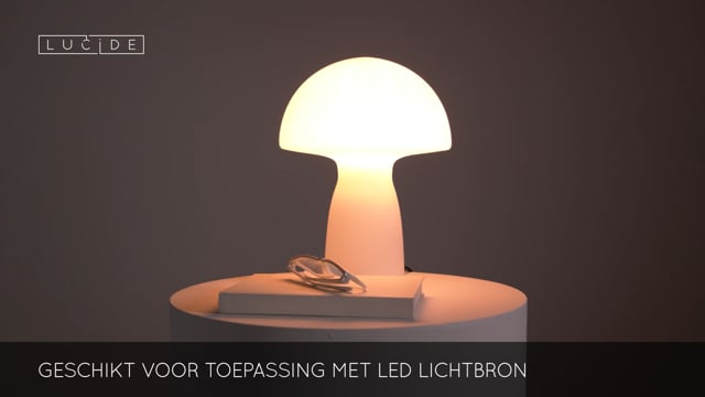 Lucide FUNGO - Lampe de table - 1xE27 - Opalin Lucide FUNGO - Lampe de table - 1xE27 - Opalin