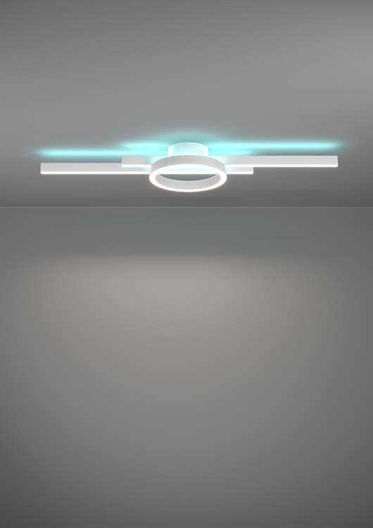 Plafondlamp - wit - 77,5x20x7,5cm - dimbaar - LED - 1x23,5W -2700-6500K + RGB