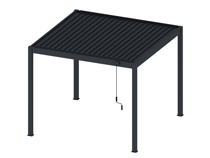 Pergola Olivia aluminium anthracite L400xL300xH250cm manuelle