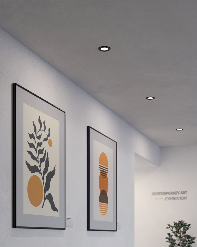 Inbouwspot - zwart - Ø8,6cm - LED - 1x2,7W - 3000K