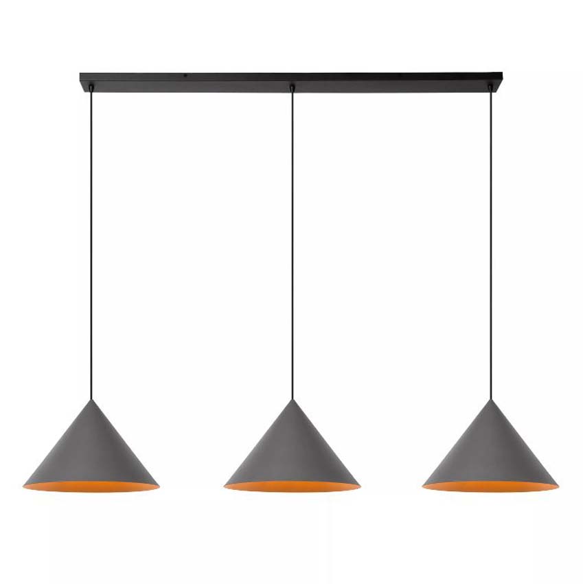 Lucide Vibes Spitze - Suspension - 3xE27 - Gris