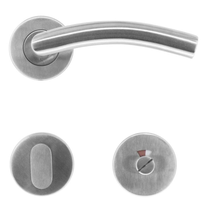Poignée de porte pro bellagio 19mm inox plus avec serrure toilette