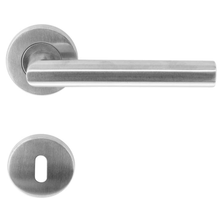 Poignée de porte pro rolluik belluno 19mm inox plus rosace barbe