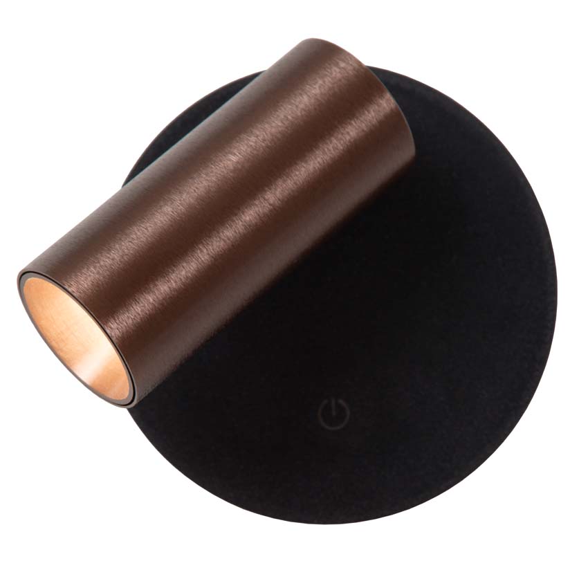 Oplaadbare wandspot Rune - koffie - Ø8,1cm - LED Dimbaar - 1x2W - 2700K/4000K - magnetisch
