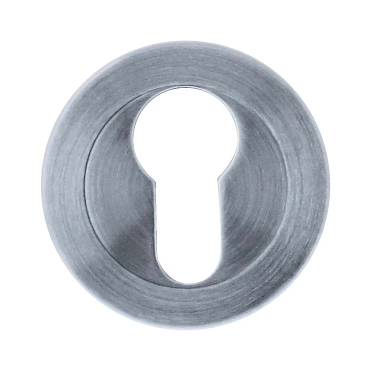 Plaque cylindre rond rosace tournante chrome brossé