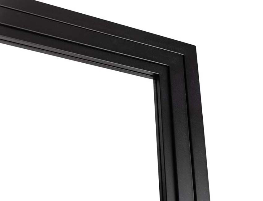 Porte intérieure double en acier Tara noir 2x4V poussant à droite sur mesure