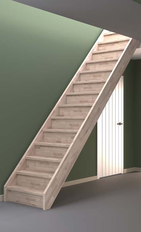 Escalier fermé chêne Dresden droit 275x82cm