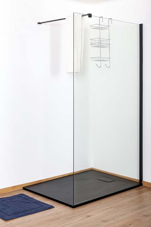 Douchebak Moby SMC mat zwart leisteenlook 180x90cm