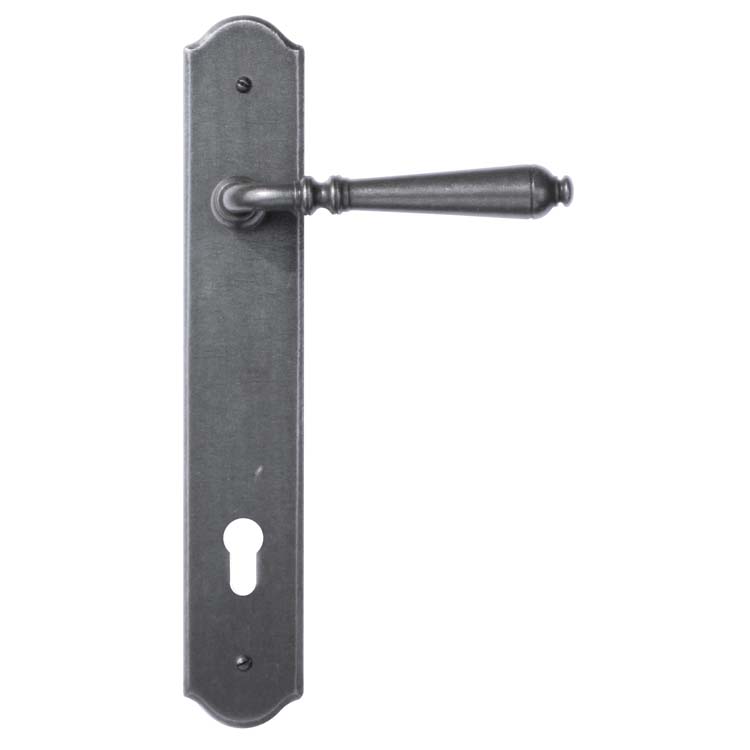 Poignée de porte pro bergamo fer sur bouclier avec cylindre