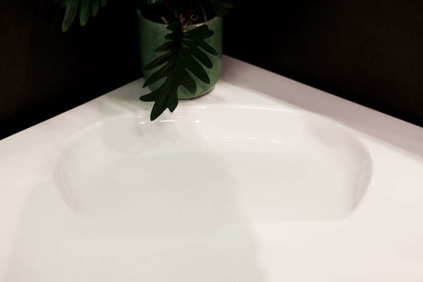 Hoekbad Oliver mat wit met whirlpool 150x150cm