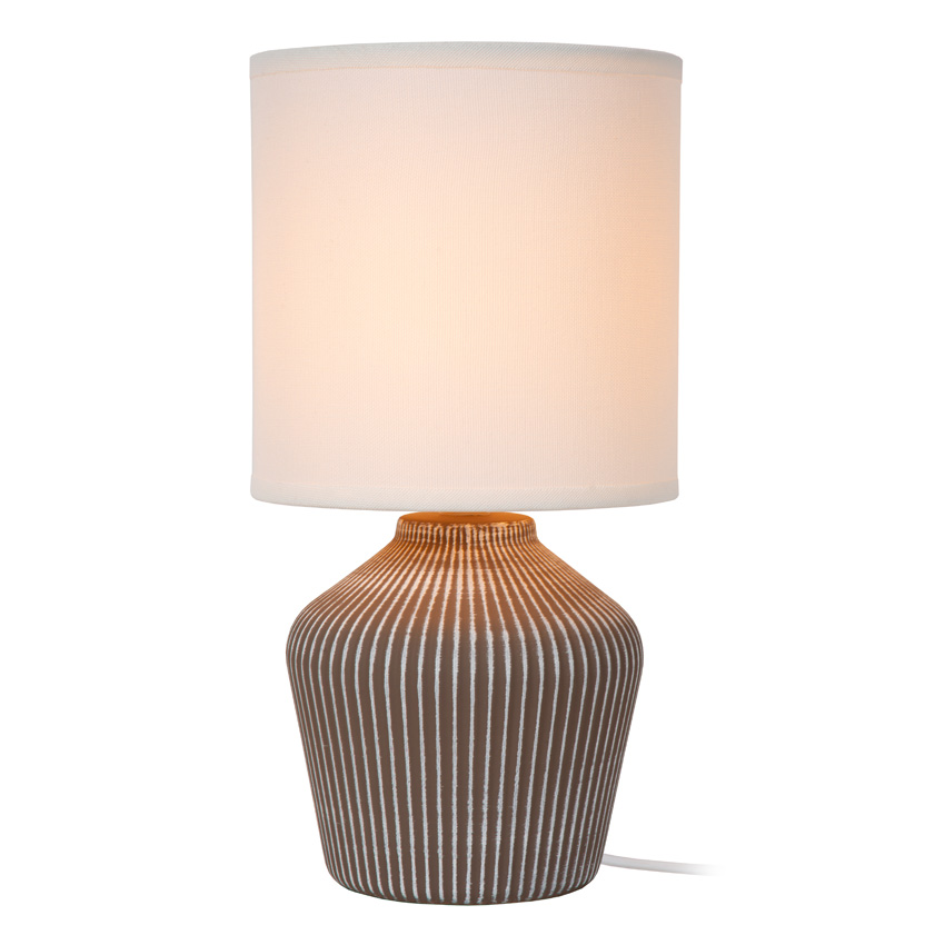 Lucide Essential Filiz - Tafellamp - Ø16cm - 1xE14 - Taupe