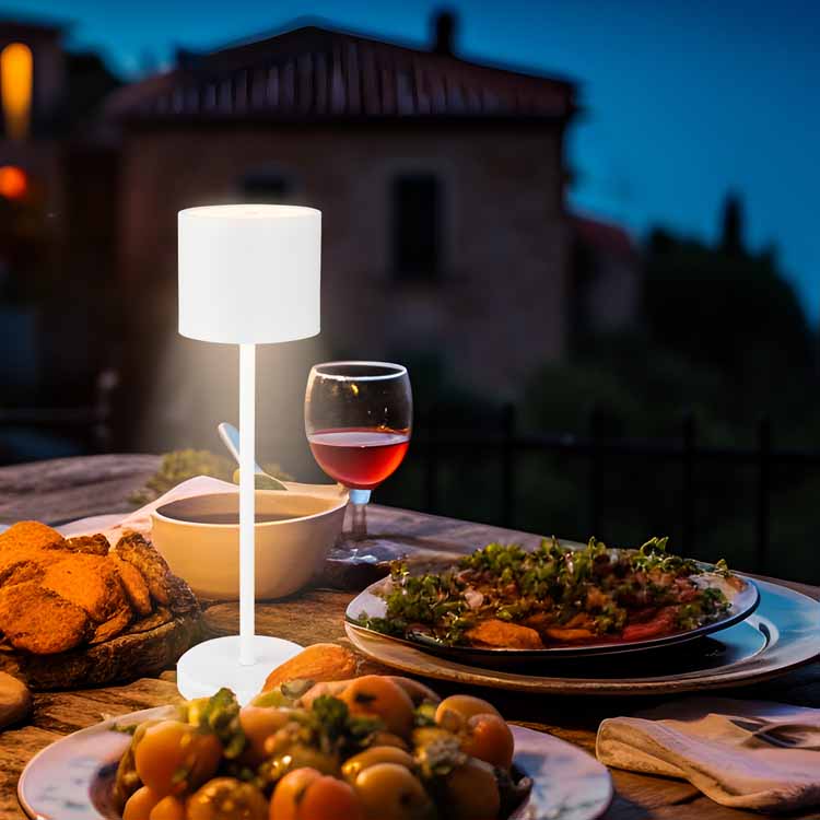Lampe de table Lumaro - blanc - 36cm - dimmable - LED - 2.5W - 3000K - IP44 - station de recharge