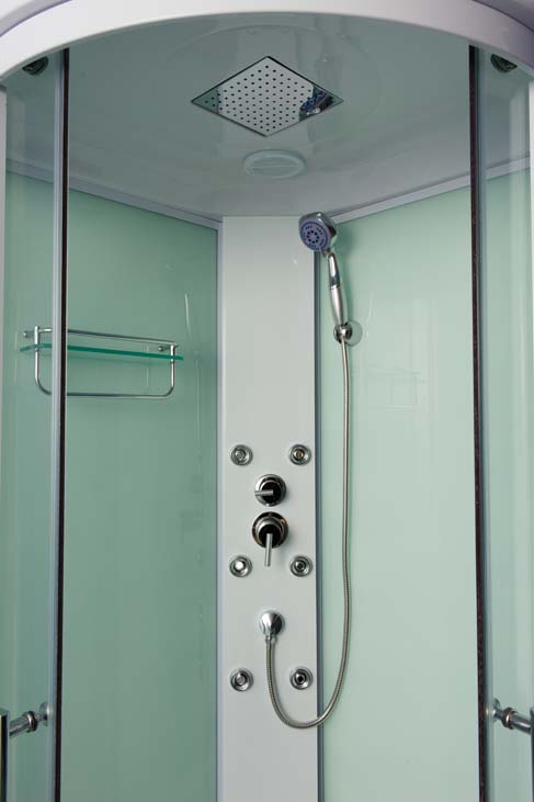 Douchecabine Asterix hoek wit schuifdeuren 90x90x213cm