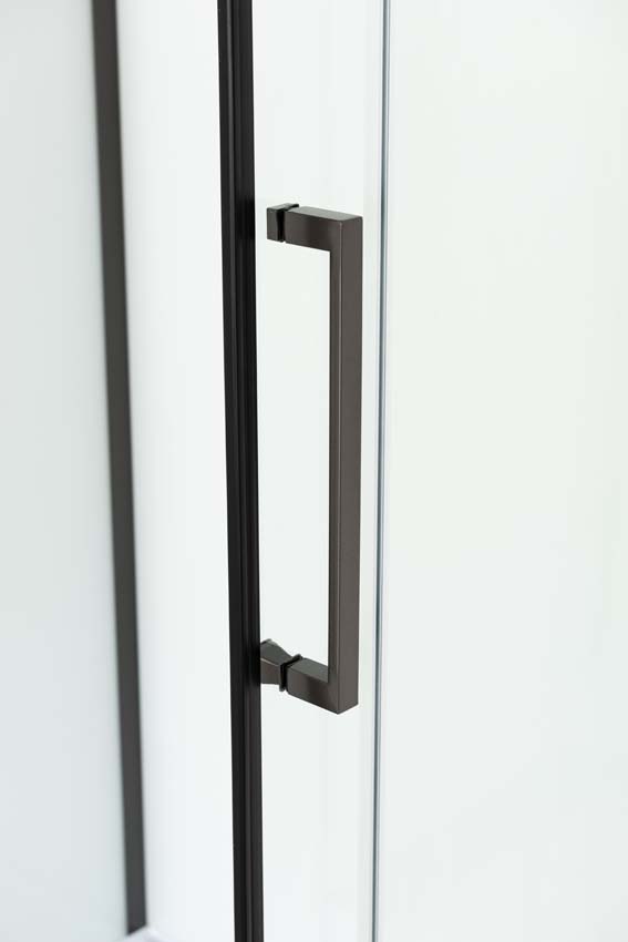 Cabine de douche Amani droite gunmetal porte coulissante 90x115x215cm