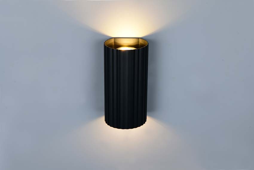 Applique murale - Noir - 9,5x18x8cm - Dimmable - GU10 - 2x10W