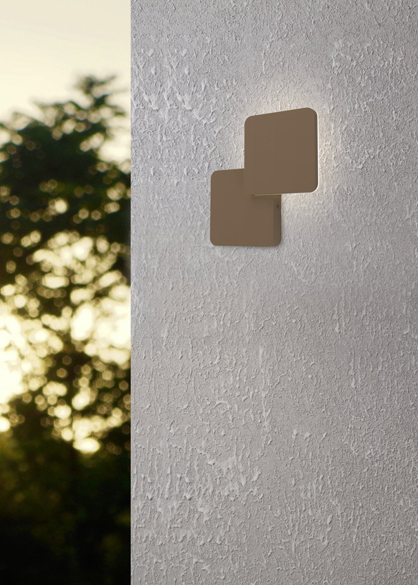 Applique murale - rouille - 14x14x4,7cm - LED - 1x8W - 2700/4000/6500K - 950lm - IP44 - carré