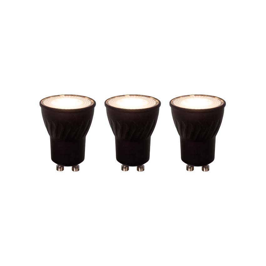 Lucide MR16 - Ampoule LED - Ø5cm - LED dimmable - GU10 - 3x5W 3000K - Noir - Lot de 3