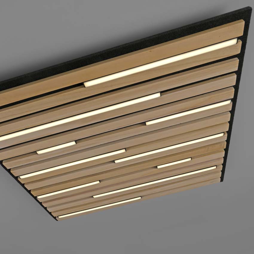 Plafonnier Line-Up natural wood - dimmable - 37W - 2700-5000K - IP20