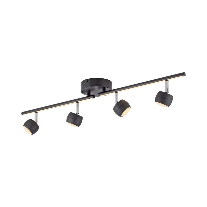 Opbouwspot - zwart - 13x75cm - dimbaar - 4x5,35W - 3000K