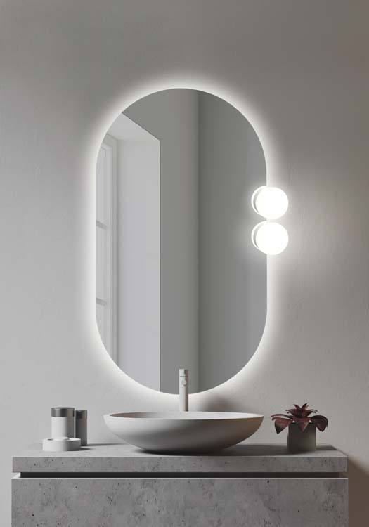 Éclairage de salle de bains rond  chrome  Ø9cm  5W  4000K  IP44