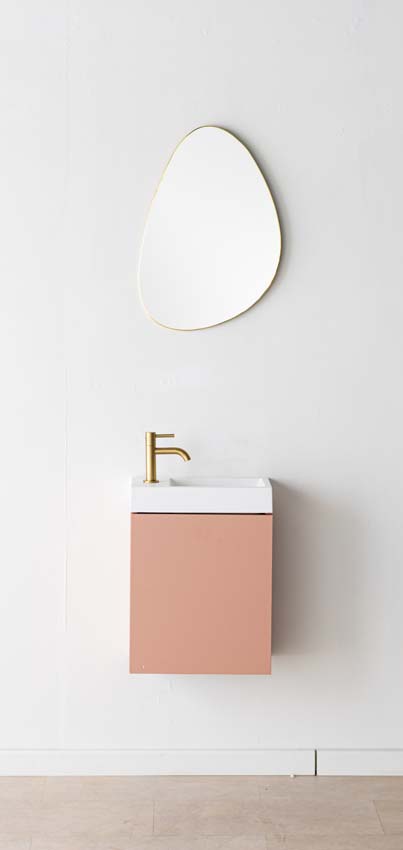 Toiletmeubel Dotan abrikoos wastafel mat wit 45x40x22cm