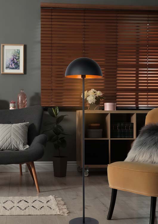 Lucide SIEMON - Lampadaire - Ø 35 cm - 1xE27 - Noir