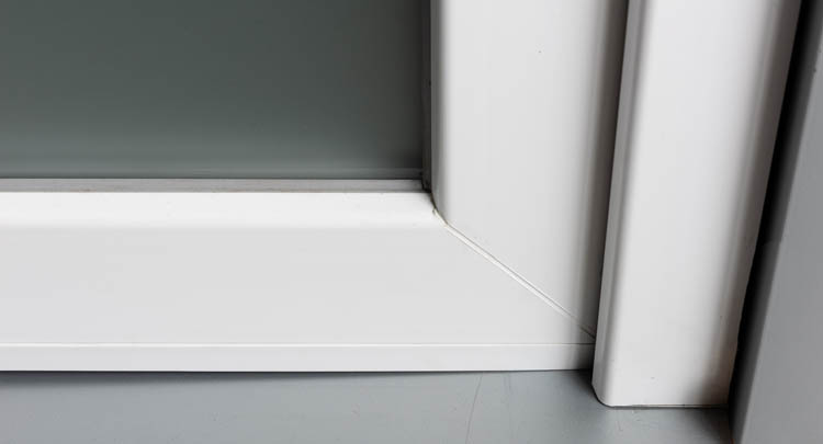 Buitendeur 3 delen PVC helder glas wit 980x2180mm linkstrekkend