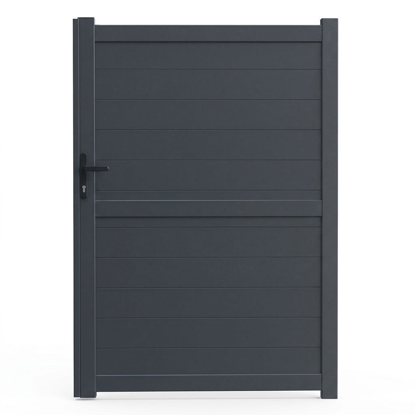 Portillon battant Orlando aluminium anthracite 100x180cm - fermé, quincaillerie incluse