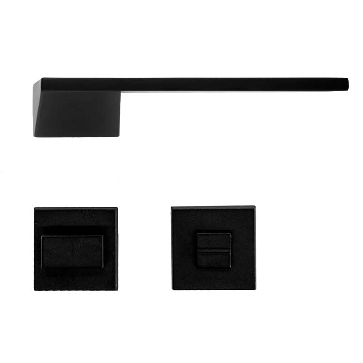 Poignée de porte pro lucca noir  avec serrure toilette