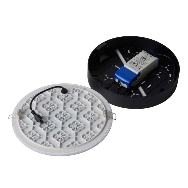 Lucide CERES-LED - Plafonnière Badkamer - Ø 21,5 cm - LED Dimb. - 1x30W 3000K - IP44 - Zwart