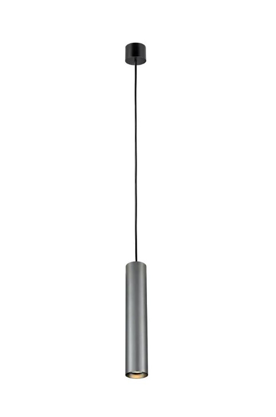 Hanglamp - zwart/geborsteld staal - Ø5,6xH184cm - dimbaar - GU10 - 1x50W