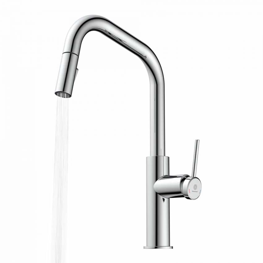 Robinet de cuisine Wasserwerk WK 13 Edge chrome avec bec extractible