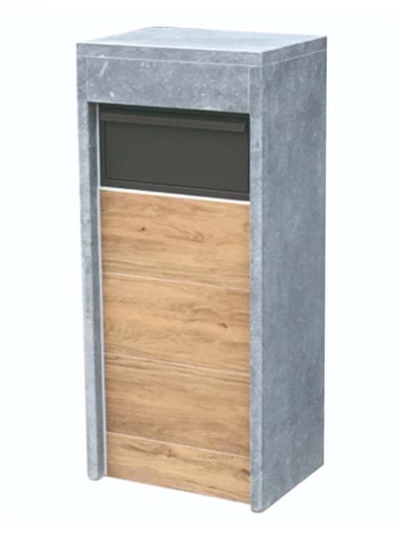 Boîte à colis Fleron pierre bleue Belge & aspect bois