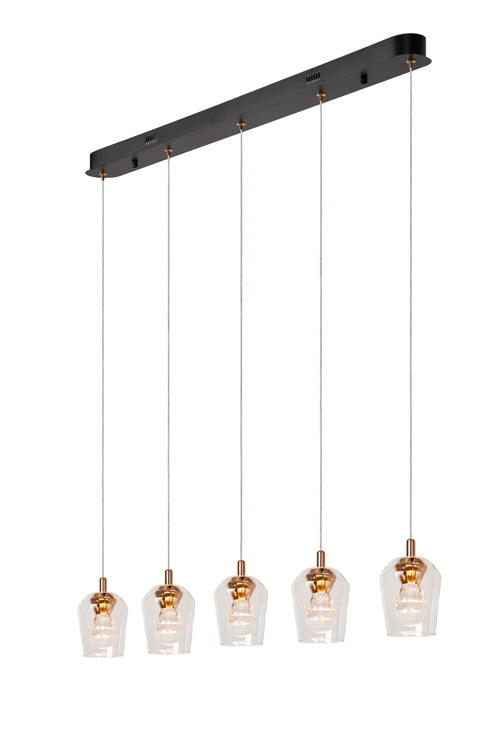 Hanglamp Fira - transparant - dimbaar - 5x4W - 2700K