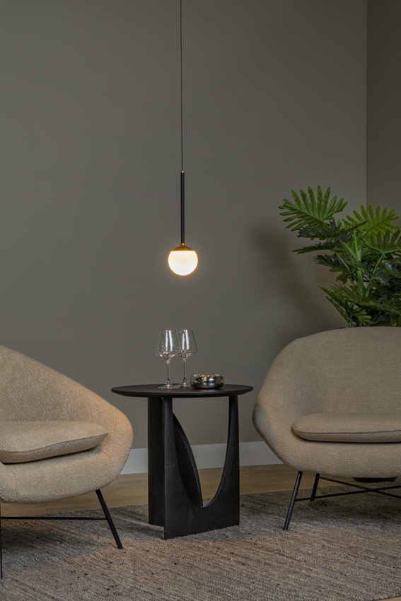 Lucide Premium Calina - Suspension - Ø9,9cm - LED Dimmable - CCT - 1x7W - 2200K/3300K - Avec module LED remplaçable - Noir