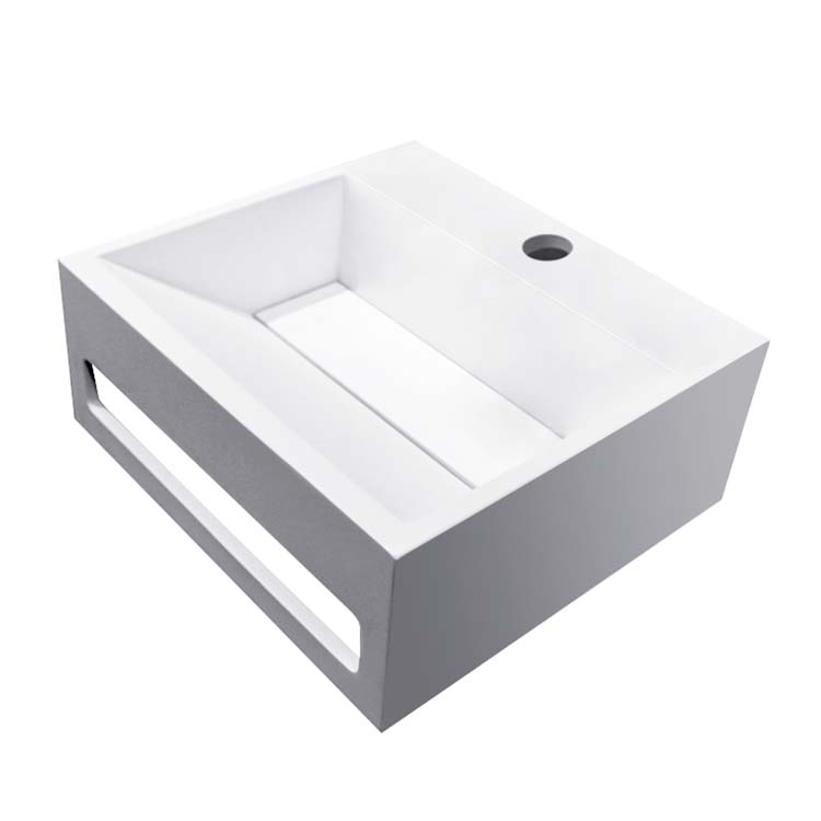 Lave-mains Kamila solid surface blanc 12,5x30x28cm