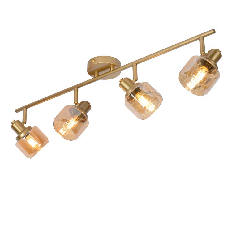 Lucide BJORN - Plafondspot - 4xE14 - Mat Goud / Messing