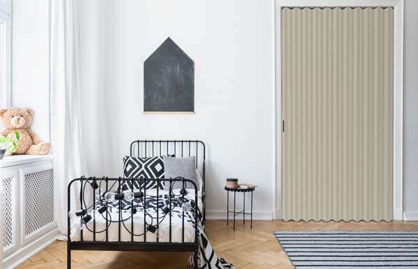 Vouwdeur ivory kunstleder op maat