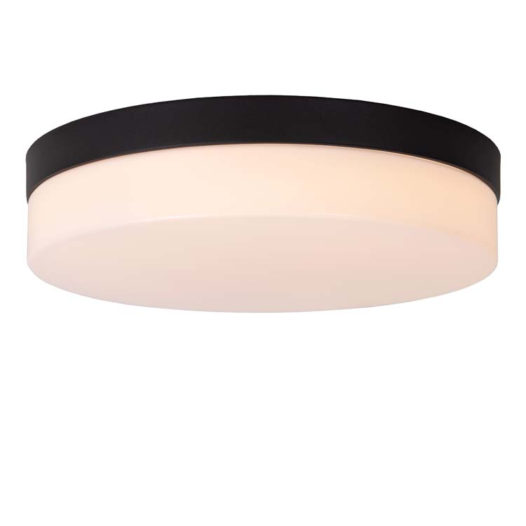 Plafonnier salle de bain - noir - Ø28cm - LED - 18W - 2700K - IP44